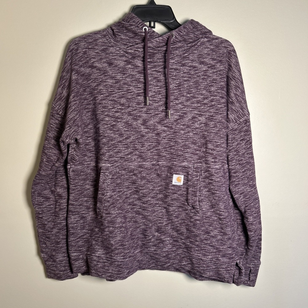 Carhartt Newberry Cowl Neck Plum Maroon Womens Medium (8-10) Thumb Hole Hoodie